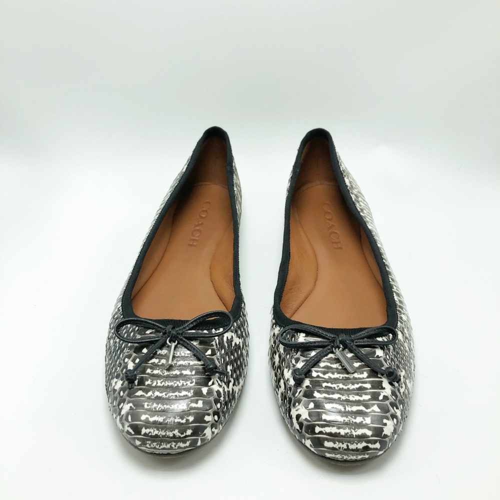 Coach Flat Animal Print Black & White Bow (SH54) - Picture 2 of 6